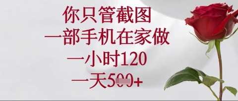 你只管截图，一部手机在家操作，一小时120.一天5张【揭秘】 - 来及网络