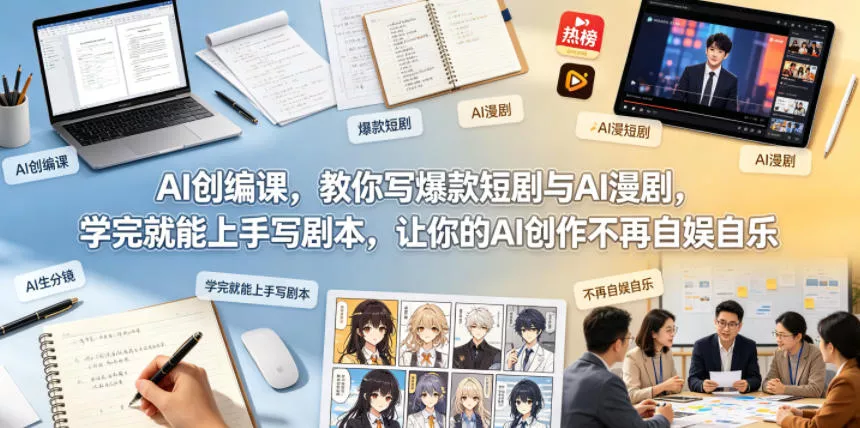 AI创编课，教你写爆款短剧与AI漫剧，学完就能上手写剧本，让你的AI创作不再自娱自乐(更新0521) - 来及网络