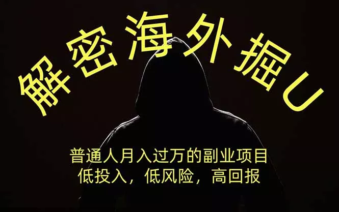 解密海外掘U，普通人月入过万的副业项目，低投入、低风险高回报，没有之一 - 来及网络