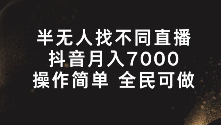 半无人找不同直播，月入7000+，操作简单 全民可做【揭秘】 - 来及网络