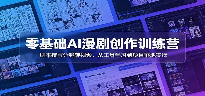 零基础AI漫剧创作训练营：剧本撰写分镜转视频，从工具学习到项目落地实操 - 来及网络