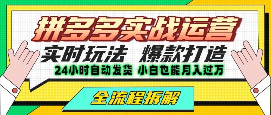 拼多多最新实战运营高投产：长久稳定项目，单店利润一天三位数 - 来及网络