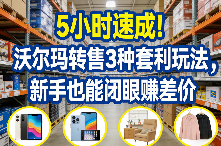 5小时速成！沃尔玛转售3种套利玩法，新手也能闭眼賺差价 - 来及网络