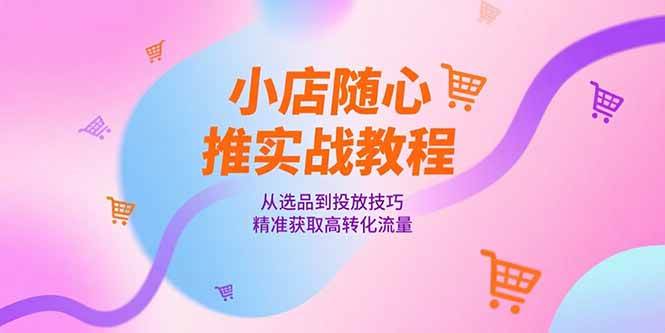 （15205期）小店随心推实战教程，从选品到投放技巧，精准获取高转化流量 - 来及网络