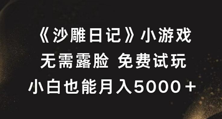 《沙雕日记》小游戏，无需露脸免费试玩，小白也能月入5000+【揭秘】 - 来及网络