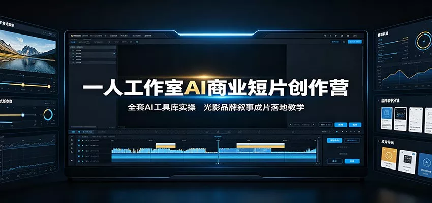 一人工作室AI商业短片创作营：全套AI工具库实操，光影品牌叙事成片落地教学 - 来及网络