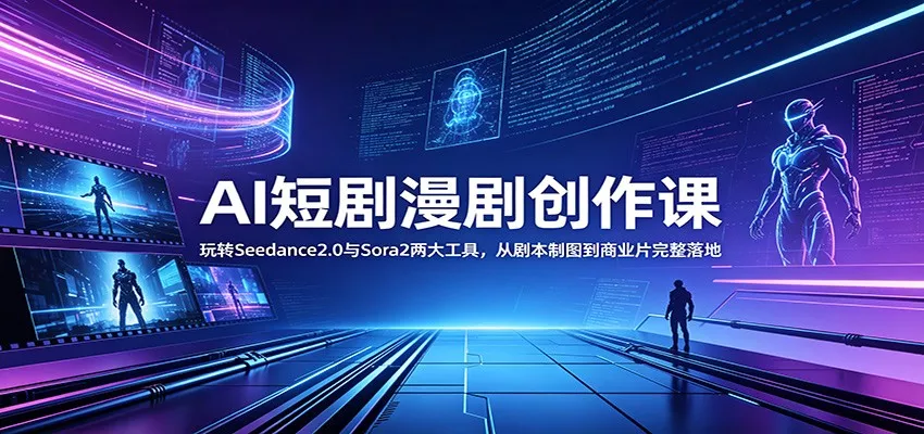 AI短剧漫剧创作课：玩转Seedance2.0与 Sora2两大工具，从剧本制图到商业片完整落地 - 来及网络