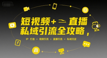 短视频+直播私域引流全攻略，IP打造 +视频引流 +直播引流 +私域沉淀 - 来及网络