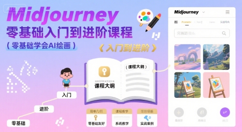 midjourney零基础入门到进阶课程，零基础学会AI绘画 - 来及网络