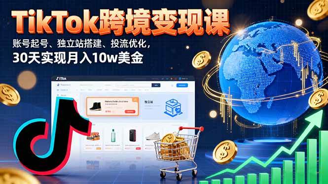 （16034期）TikTok跨境变现课：账号起号、独立站搭建、投流优化，30天实现月入10w美金 - 来及网络
