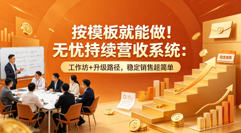 按模板就能做！无忧持续营收系统：工作坊+升级路径，稳定销售超简单【原创双语字幕】 - 来及网络