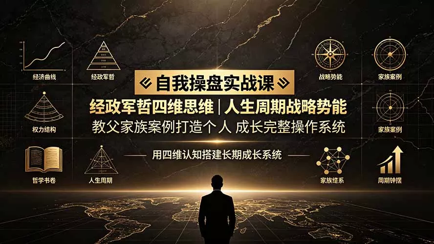 自我操盘实战课：经政军哲四维思维｜人生周期战略势能｜教父家族案例打造个人成长完整操作系统 - 来及网络