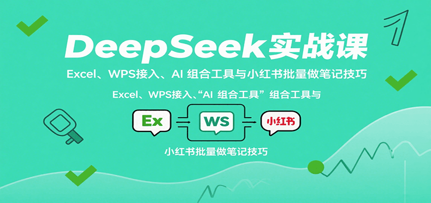 DeepSeek实战课：Excel、WPS接入、AI 组合工具与小红书批量做笔记技巧 - 来及网络