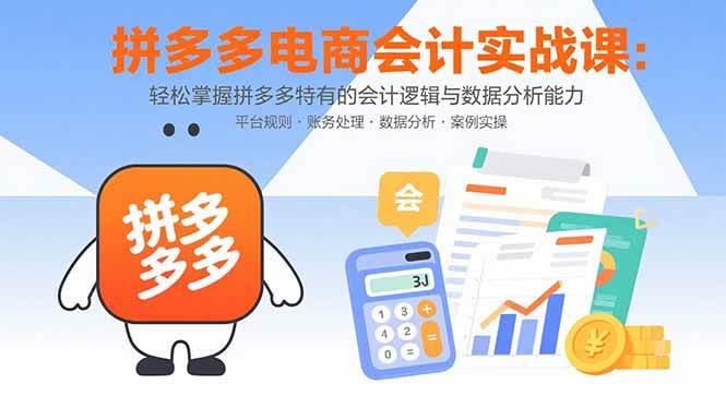 （15767期）拼多多电商会计实战课：轻松掌握拼多多特有的会计逻辑与数据分析能力 - 来及网络