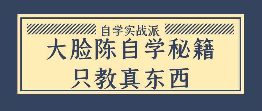 大脸陈自学秘籍只教真东西 - 来及网络