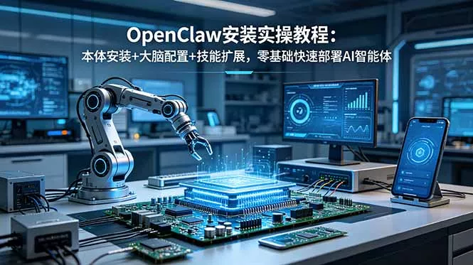 OpenClaw安装实操教程：本体安装+大脑配置+技能扩展，零基础快速部署AI智能体 - 来及网络