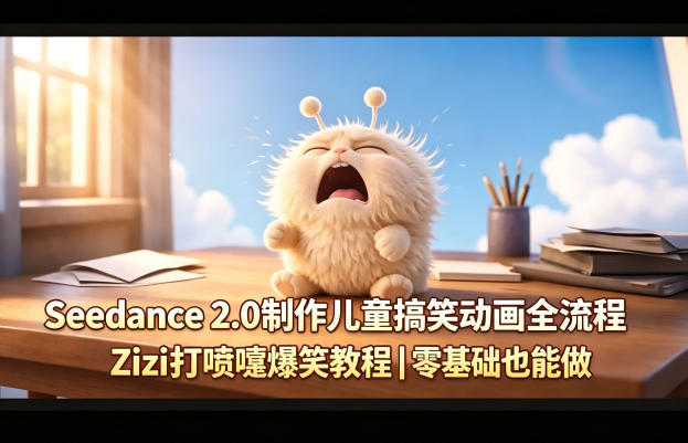 Seedance 2.0制作儿童搞笑动画全流程Zizi打喷嚏爆笑教程｜零基础也能做 - 来及网络