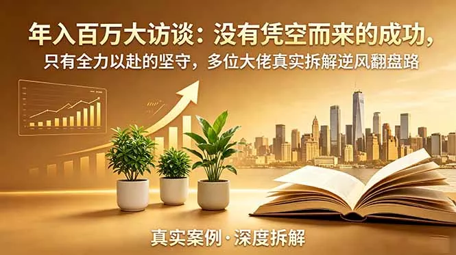年入百万大访谈-更新：没有凭空而来的成功，只有全力以赴的坚守，多位大佬真实拆解逆风翻盘路 - 来及网络