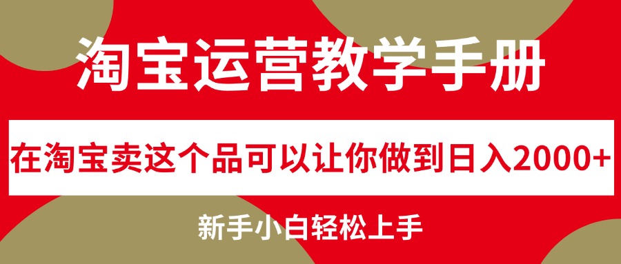 （12351期）淘宝运营教学手册，在淘宝卖这个品可以让你做到日入2000+，新手小白轻… - 来及网络