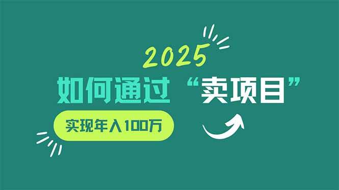 （14176期）2025年如何通过“卖项目”实现年入100万 - 来及网络