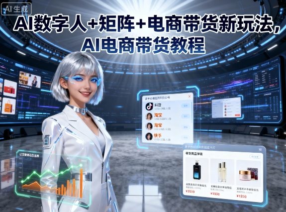 AI数字人+矩阵+电商带货新玩法，AI电商带货教程 - 来及网络