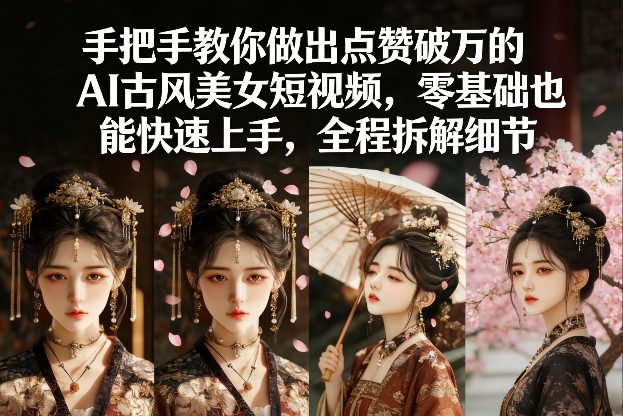 手把手教你做出点赞破万的AI古风美女短视频，零基础也能快速上手，全程拆解细节 - 来及网络