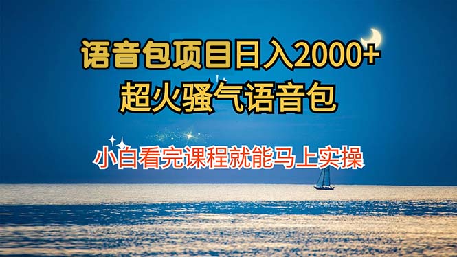 （12734期）语音包项目 日入2000+ 超火骚气语音包小白看完课程就能马上实操 - 来及网络