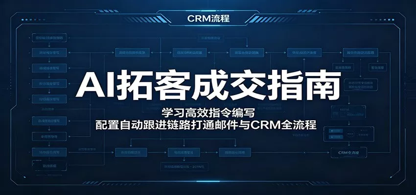 AI拓客成交指南：学习高效指令编写，配置自动跟进链路打通邮件与CRM全流程 - 来及网络