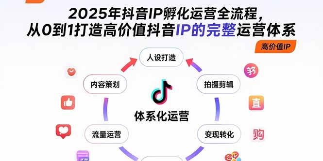 （15610期）2025年抖音IP孵化运营全流程，从0到1打造高价值抖音IP的完整运营体系 - 来及网络