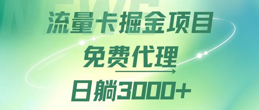 （12321期）流量卡掘金代理，日躺赚3000+，变现暴力，多种推广途径 - 来及网络