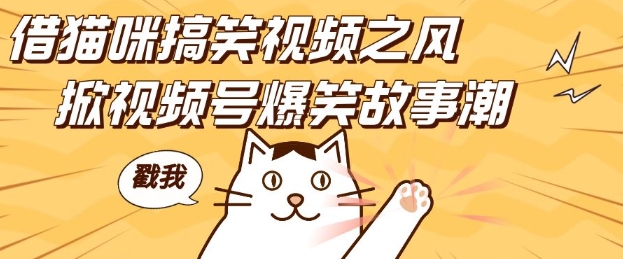 借猫咪搞笑视频之风，掀视频号爆笑故事潮，轻松日入四位数，无门槛快速入门! - 来及网络