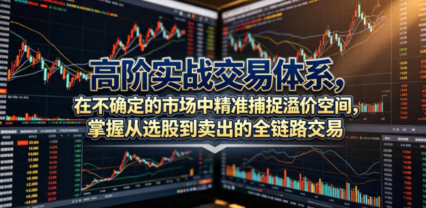 高阶实战交易体系，在不确定的市场中精准捕捉溢价空间，掌握从选股到卖出的全链路交易心法(更新6月) - 来及网络