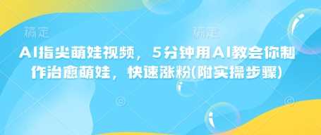 AI指尖萌娃视频，5分钟用AI教会你制作治愈萌娃，快速涨粉(附实操步骤) - 来及网络