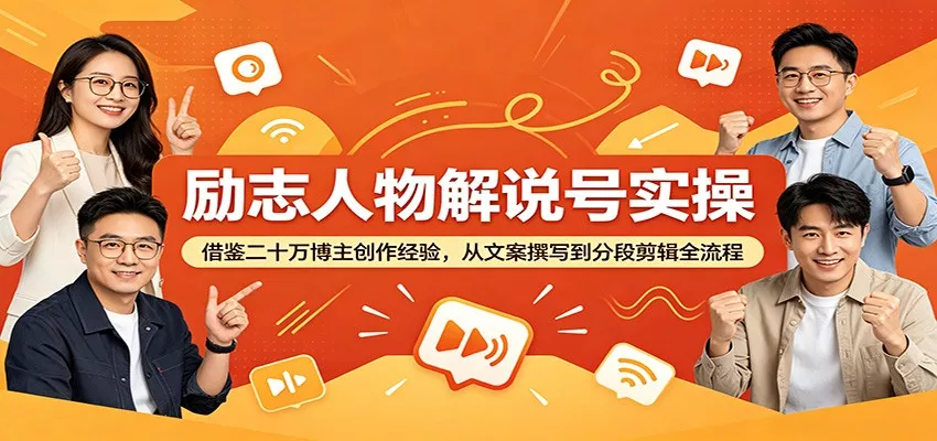 励志人物解说号实操：借鉴二十万博主创作经验，从文案撰写到分段剪辑全流程 - 来及网络