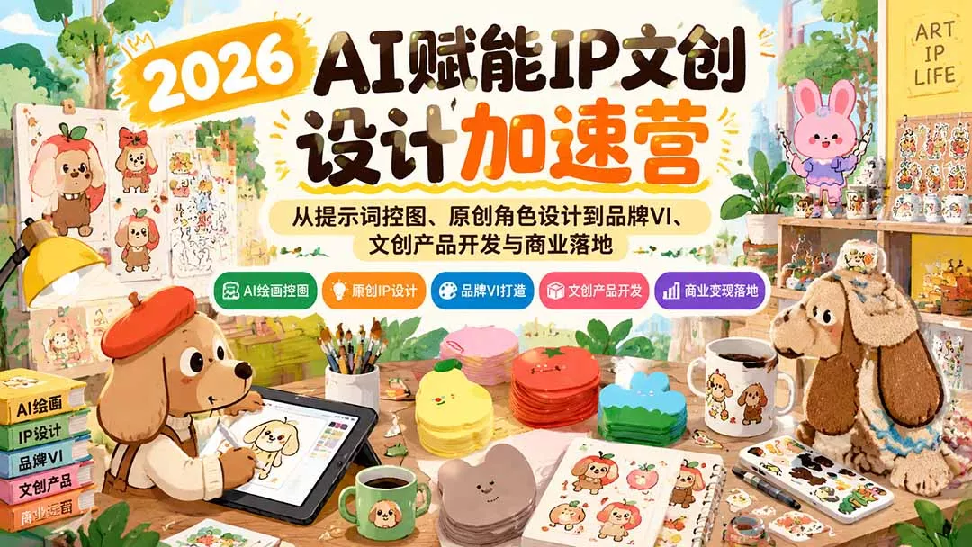 2026AI赋能IP文创设计加速营：从提示词控图、原创角色设计到品牌VI、文创产品开发与商业落地 - 来及网络