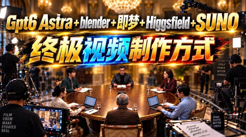 GPT-6 Astra+Blender+即梦+Higgsfield+Suno=终极视频制作方式！ - 来及网络