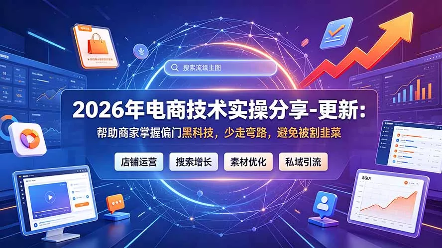 2026年电商技术实操分享-更新7月：帮助商家掌握偏门黑科技，少走弯路，避免被割韭菜 - 来及网络