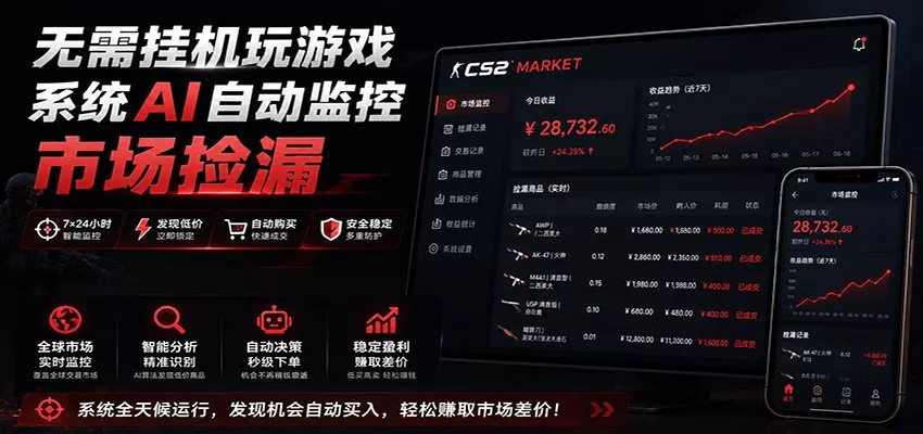 系统AI自动监控市场捡漏，不用玩游戏，只需要一部手机，支持任何形式数据验证 - 来及网络