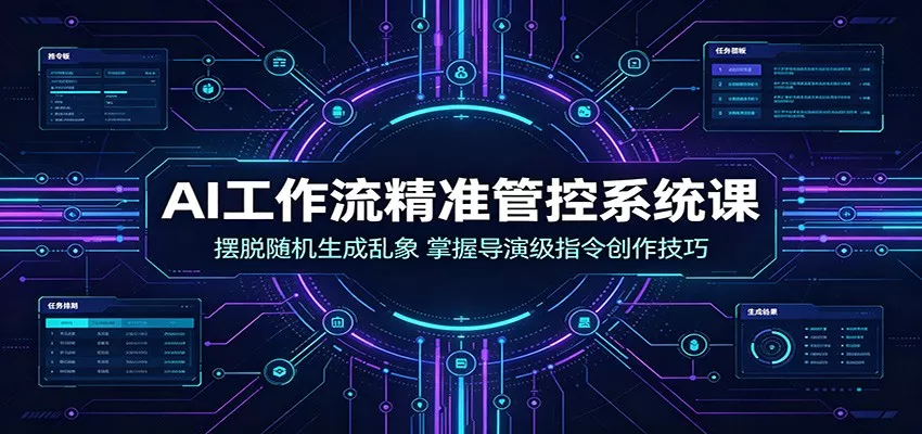 AI工作流精准管控系统课：摆脱随机生成乱象，掌握导演级指令创作技巧 - 来及网络