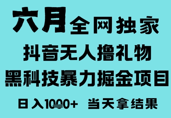 25年6月高爆抖音无人直播最新撸音浪掘金项目，门槛低小白可做，无脑日入1k，可矩阵放大【揭秘】 - 来及网络