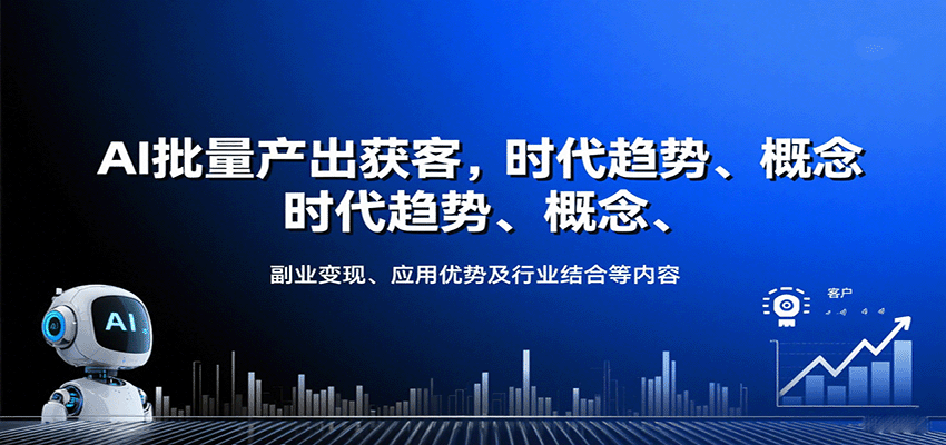 AI批量产出获客，时代趋势、概念、副业变现、应用优势及行业结合等内容 - 来及网络