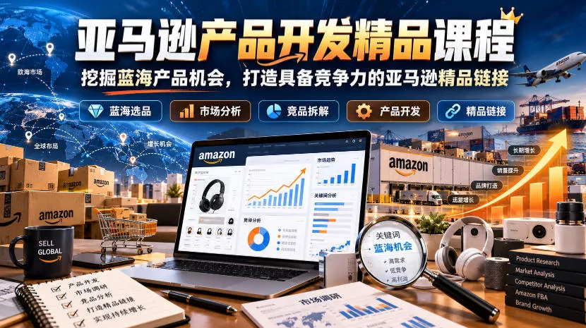 亚马逊产品开发精品课程，挖掘蓝海产品机会，打造具备竞争力的亚马逊精品链接 - 来及网络