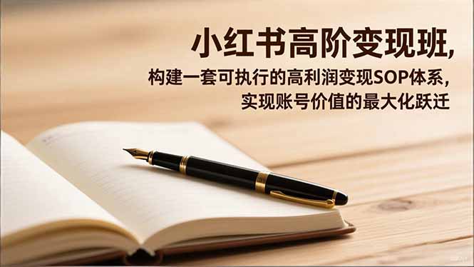 小红书高阶变现班，构建一套可执行的高利润变现SOP体系，实现账号价值的最大化跃迁 - 来及网络