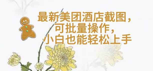 【轻云】最新美团酒店截图，可批量操作，小白也能轻松上手 - 来及网络