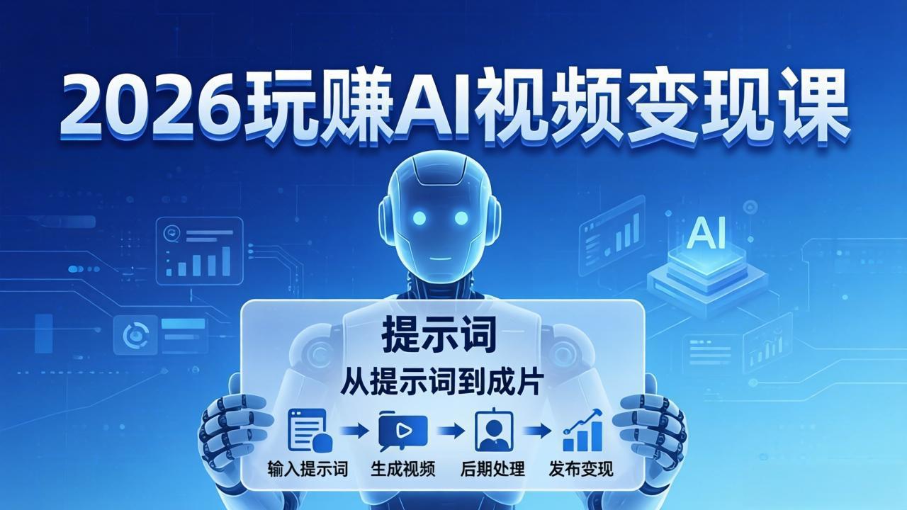 2026玩赚AI视频变现课：掌握 AI 视频全流程技能，从提示词到成片高效产出 - 来及网络