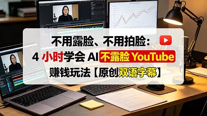 不用露脸、不用拍脸：4 小时学会 AI 不露脸 YouTube 赚钱玩法【原创双语字幕】 - 来及网络