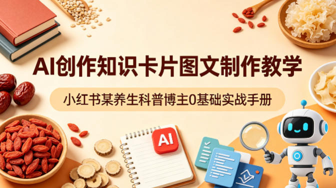 AI创作知识卡片图文制作教学，小红书某养生科普博主0基础实战手册 - 来及网络