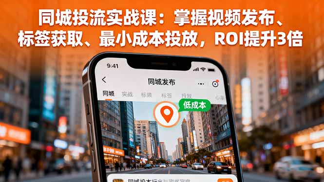 同城投流实战课：掌握视频发布、标签获取、最小成本投放，ROI提升3倍 - 来及网络