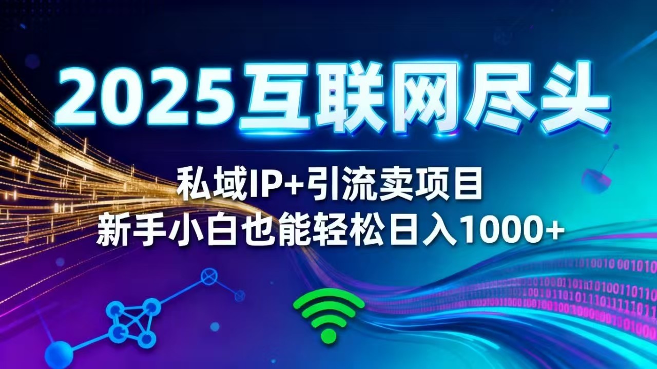 2025网创尽头王炸项目！私域 IP + 精准引流，新手小白在家躺赚日入 1000+ - 来及网络
