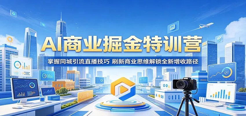 AI商业掘金特训营：掌握同城引流直播技巧，刷新商业思维解锁全新增收路径 - 来及网络